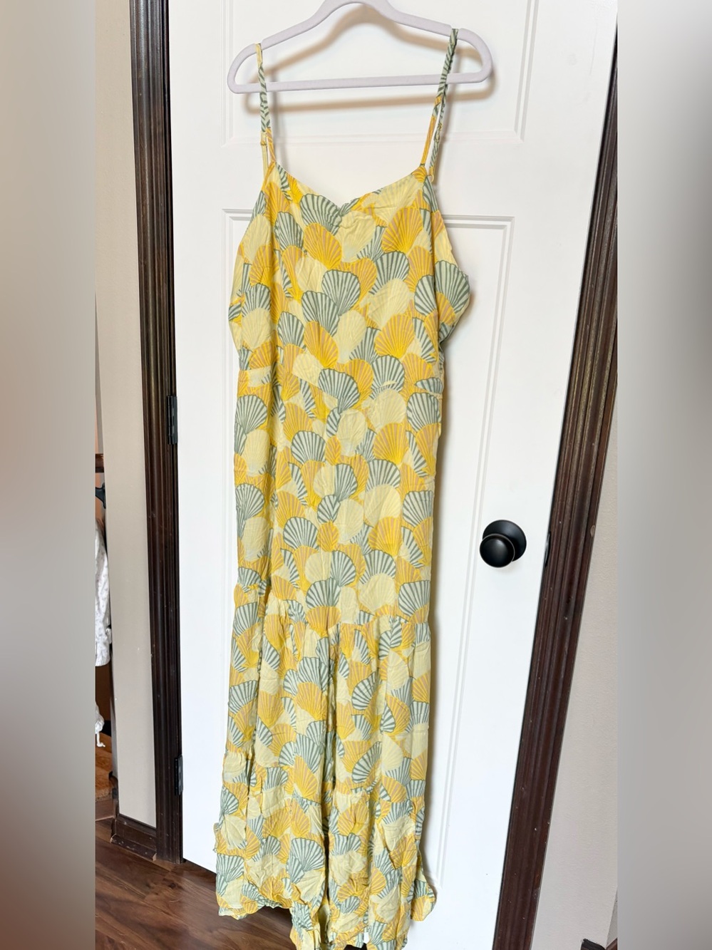 aerie Party Jumpsuit in Citron Yellow and Green Floral Print sz XL - Picture 4 of 15